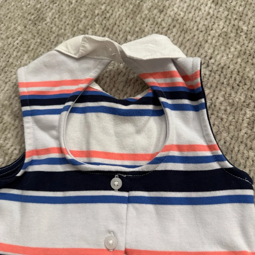 Janie and Jack Striped‎ Sleeveless Dress 18–24M Peter Pan Collar Nautical